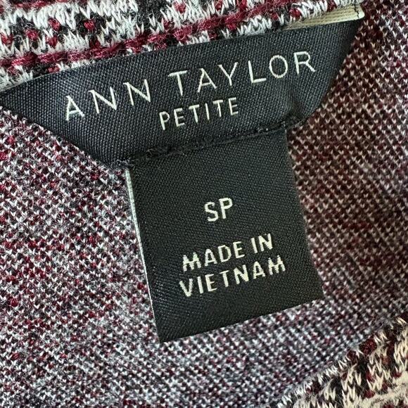 Ann Taylor Petite Plaid Shift Dress with Bishop Sleeves Women's Size SP - Picture 4 of 5